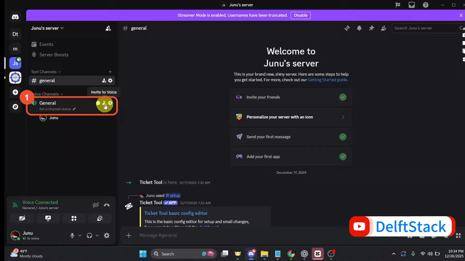 Join the voice channel
