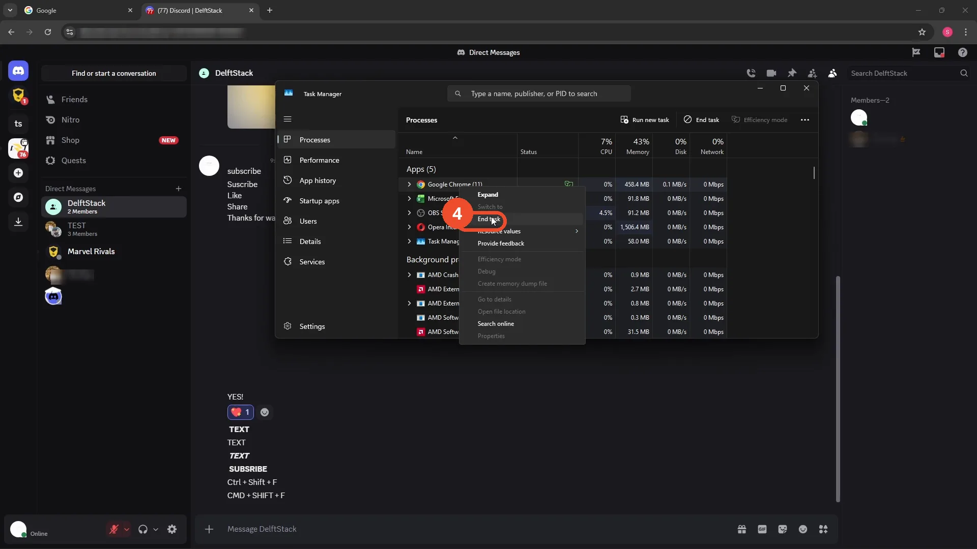 End the task in Task Manager as a last resort