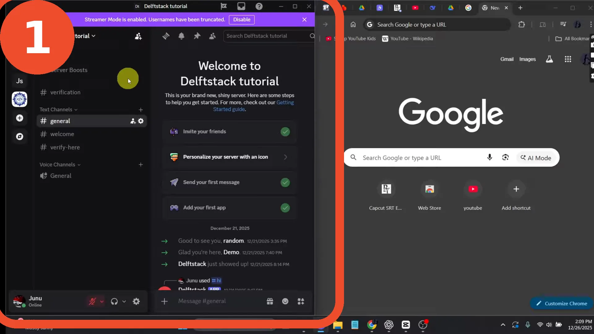 Drag Discord to the second monitor