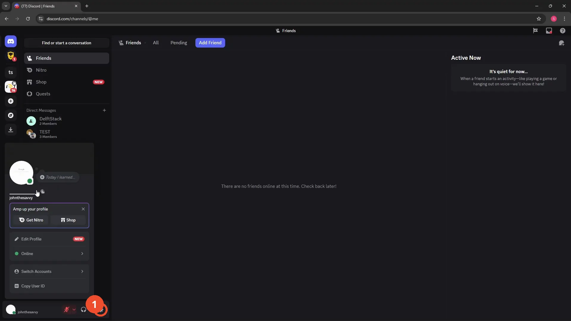 Open User Settings