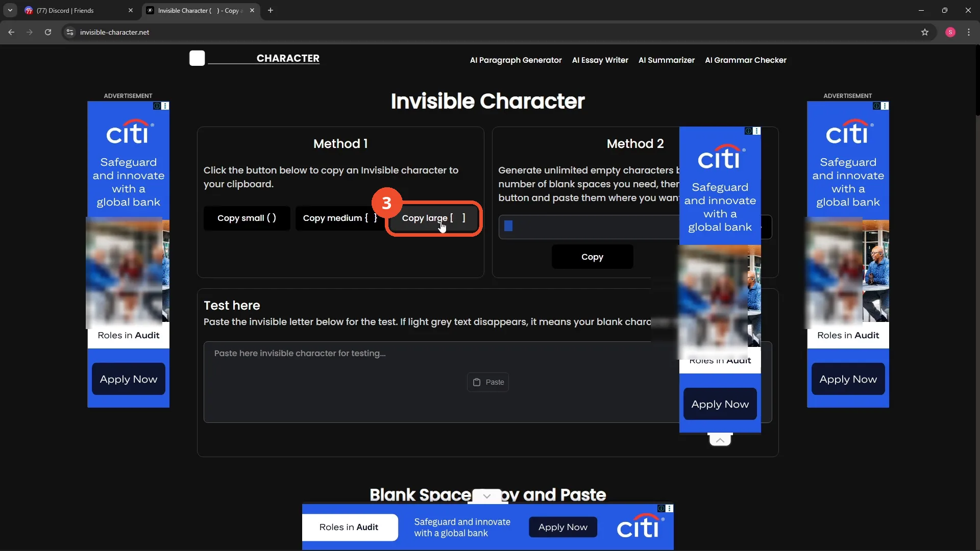 Copy an invisible character