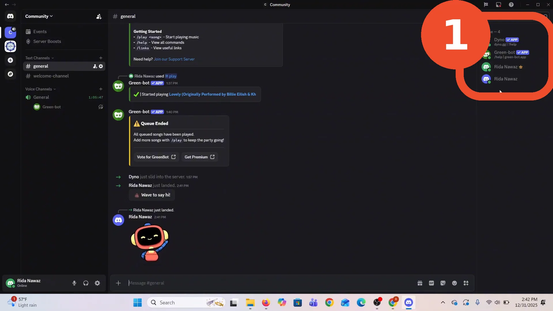 Find the person in the member list