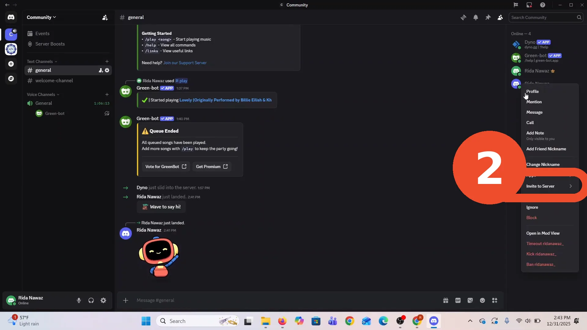 Right-click and choose Remove Friend