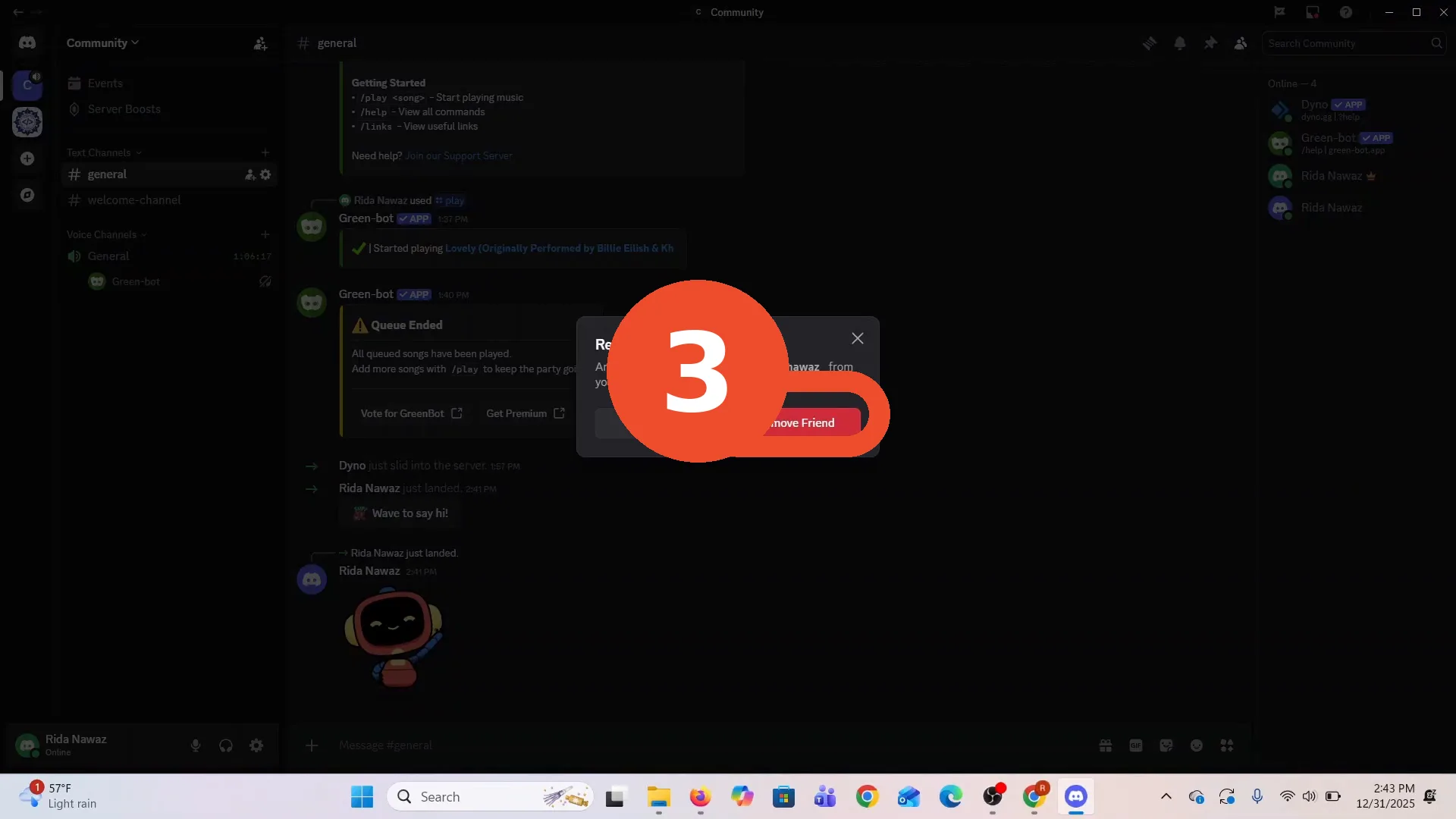 Confirm with Remove Friend