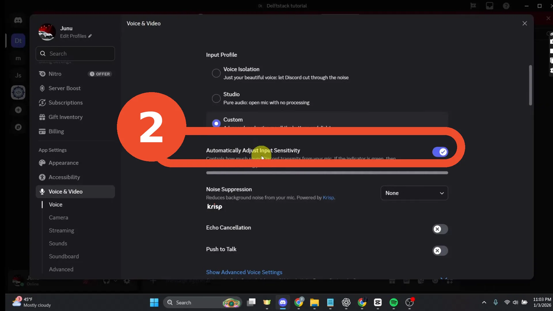 Turn off Automatically Adjust Input Sensitivity