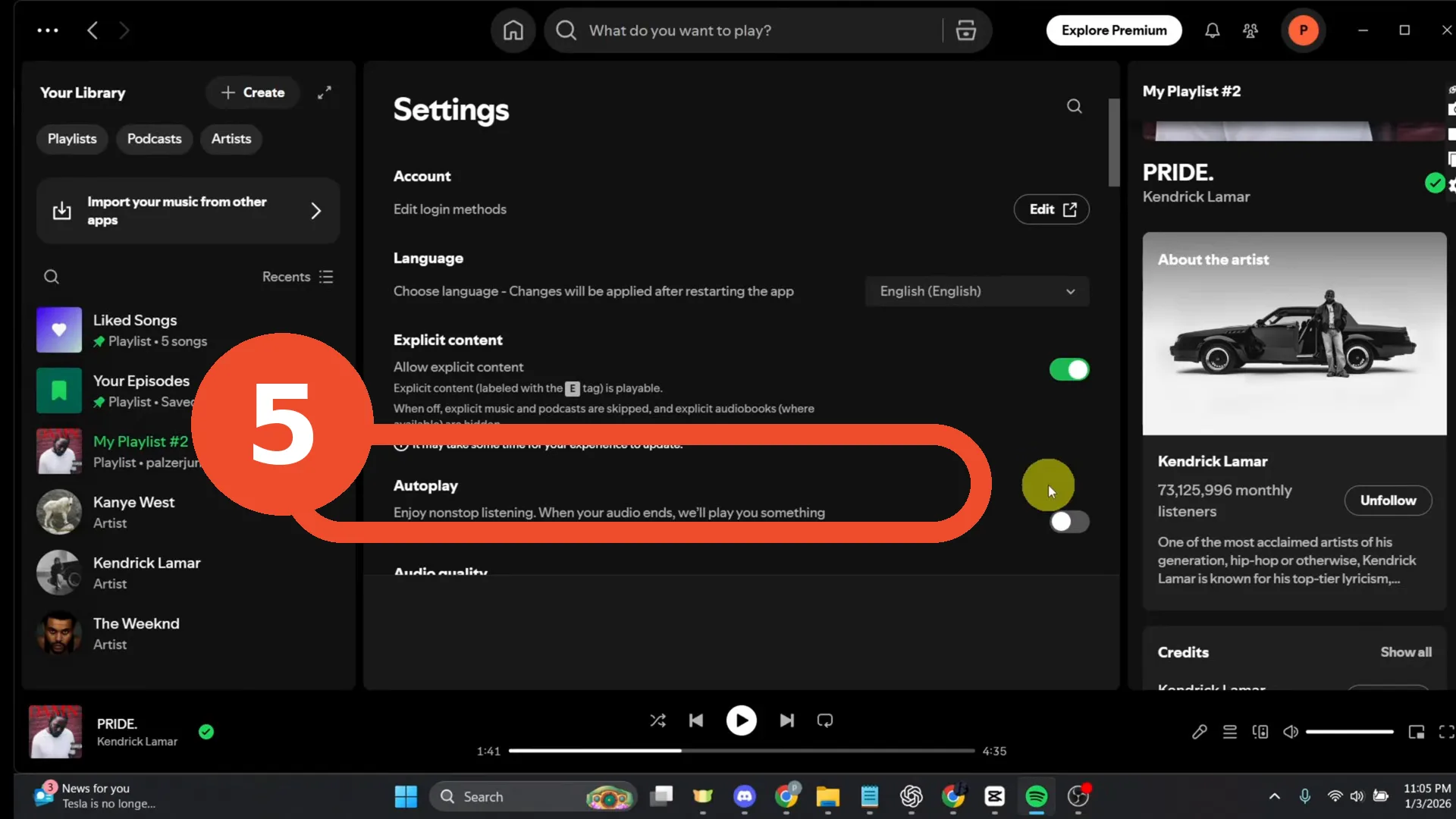 Turn off Spotify Autoplay