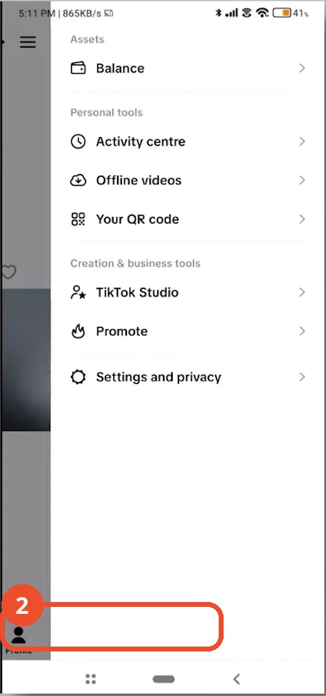 Open Settings and privacy