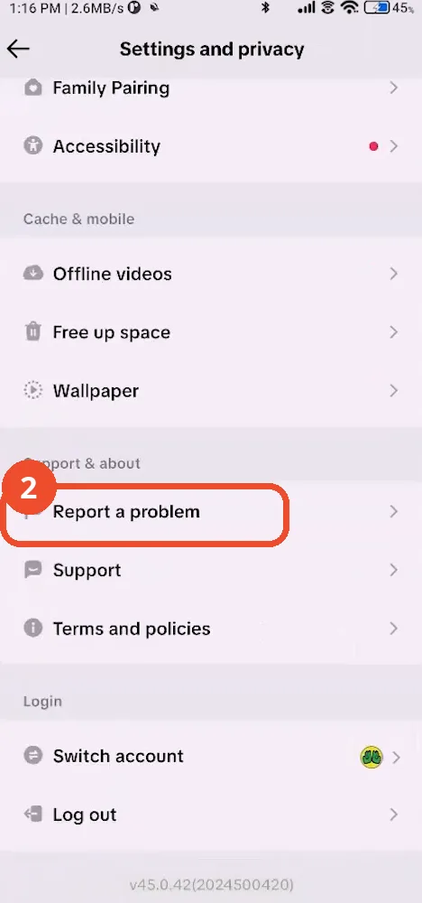 Open Report a problem