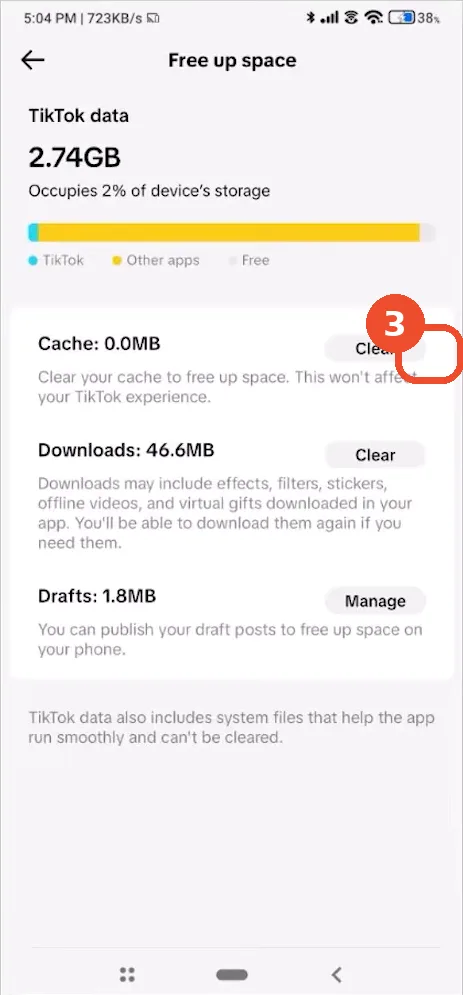 Clear the cache