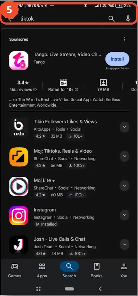 Check for a TikTok update in the Play Store