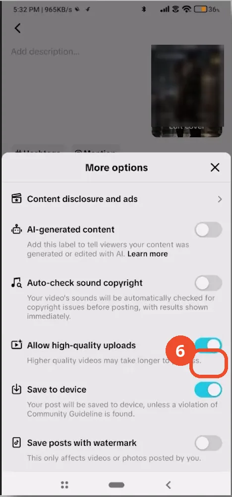 Check the toggle stays on before posting