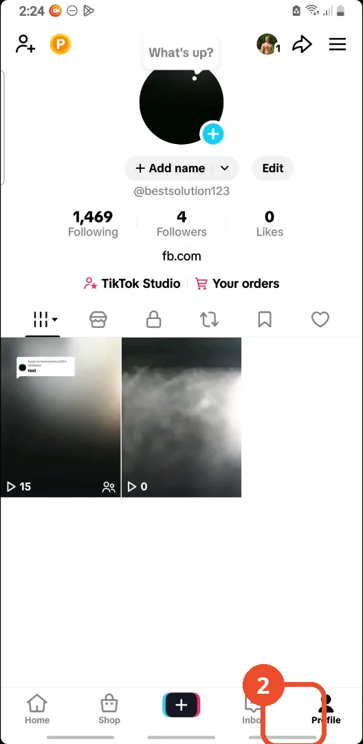 Open your profile