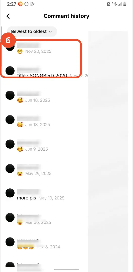 Check whether your comment is still listed