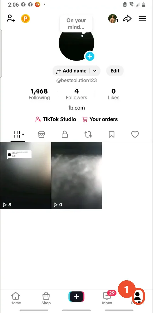 Open your profile