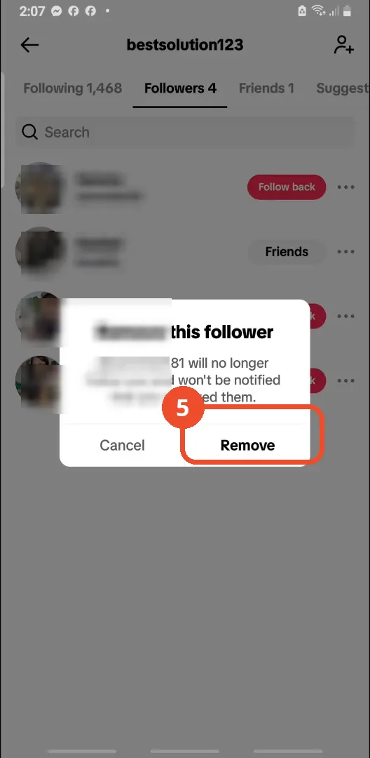 Confirm with Remove