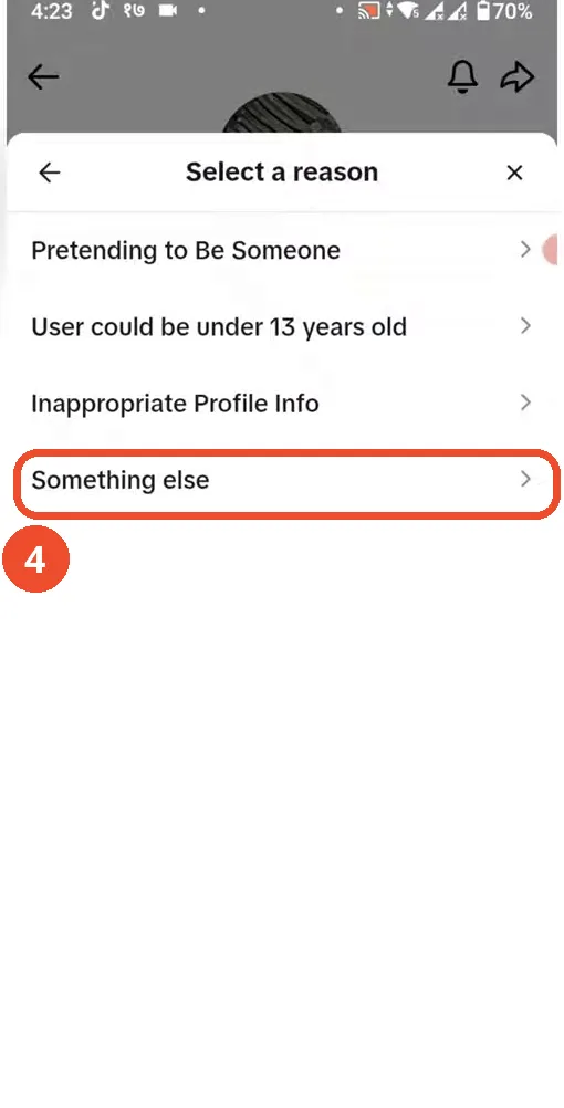 Tap Something else at the bottom of the list