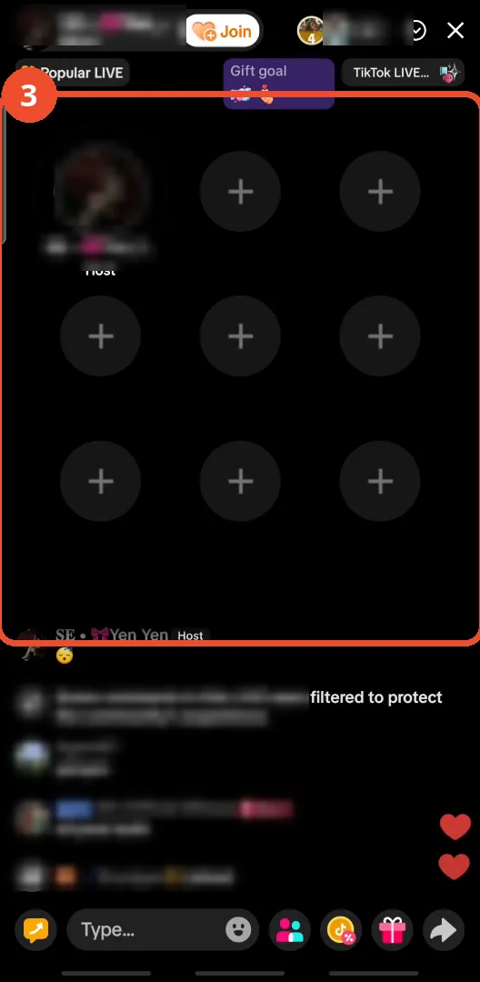 Swipe right on the live