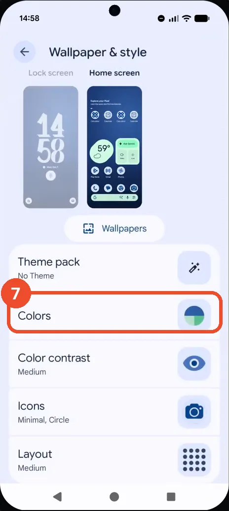 Check the applied colors
