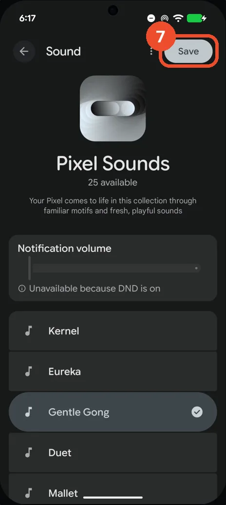Tap Save to keep the new tone