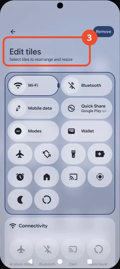 Tap the pencil to open the tile editor