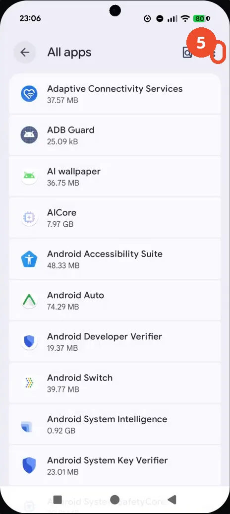 Tap the three-dot menu