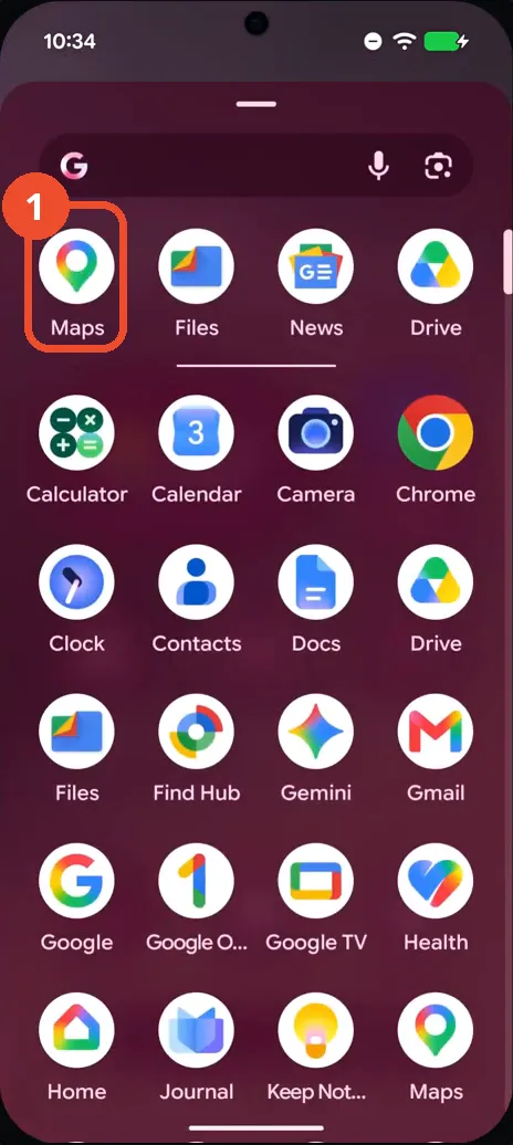 Open Google Maps from the app drawer