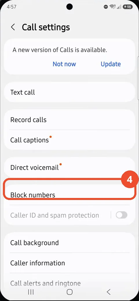Tap Block numbers