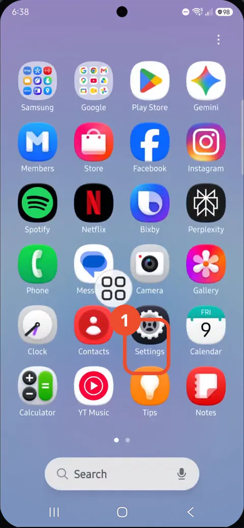 Open the apps screen and tap Settings