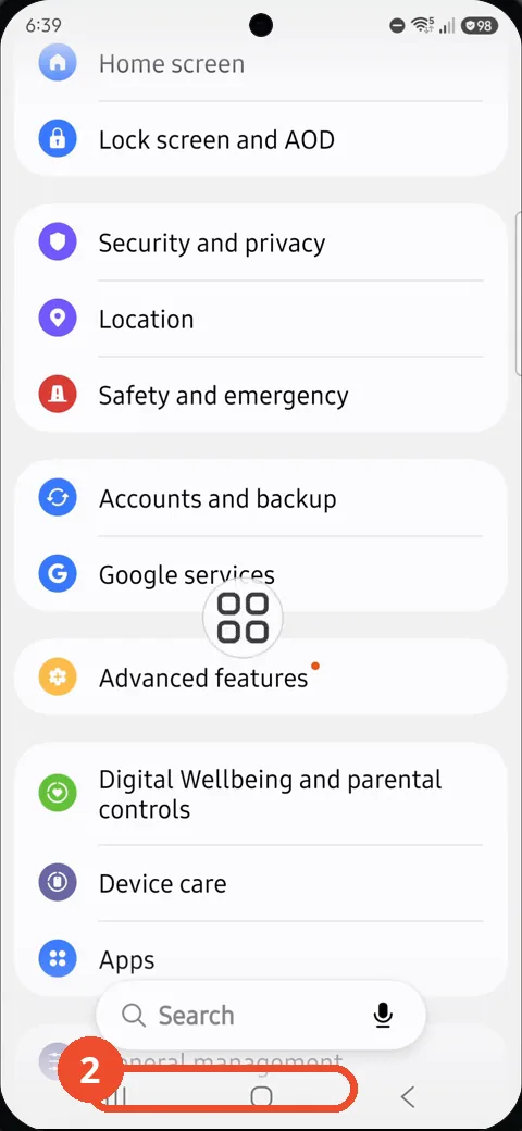 Scroll down and tap General management