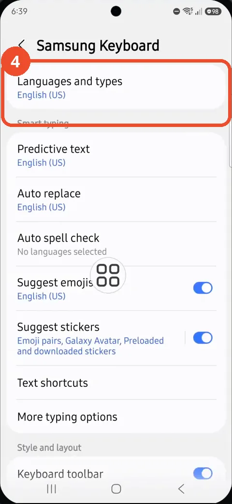 Tap Languages and types