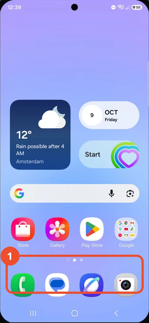 Swipe up from the Home screen