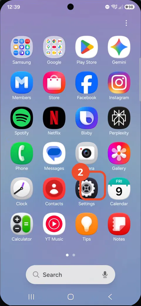 Open Settings