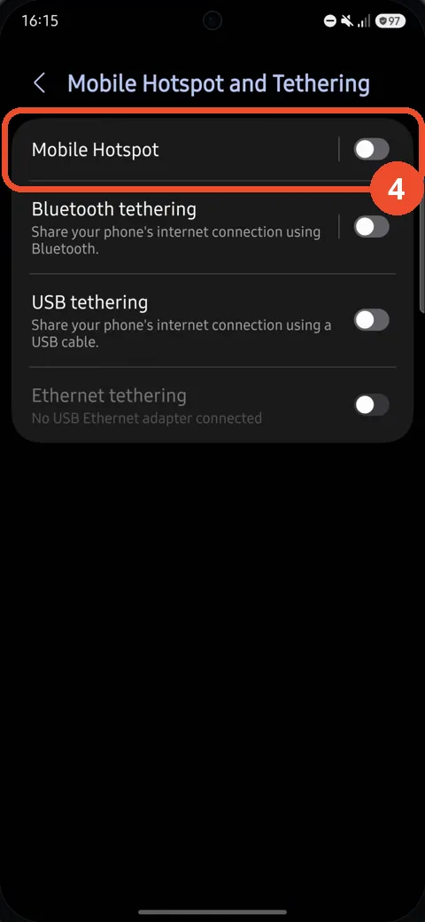Tap Mobile Hotspot