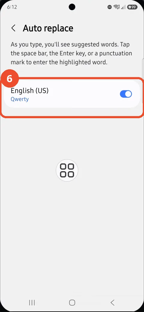 Check that Auto replace is on for English (US)