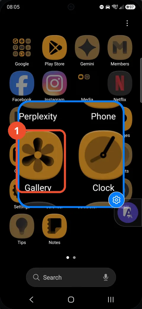 Tap Gallery on the app page