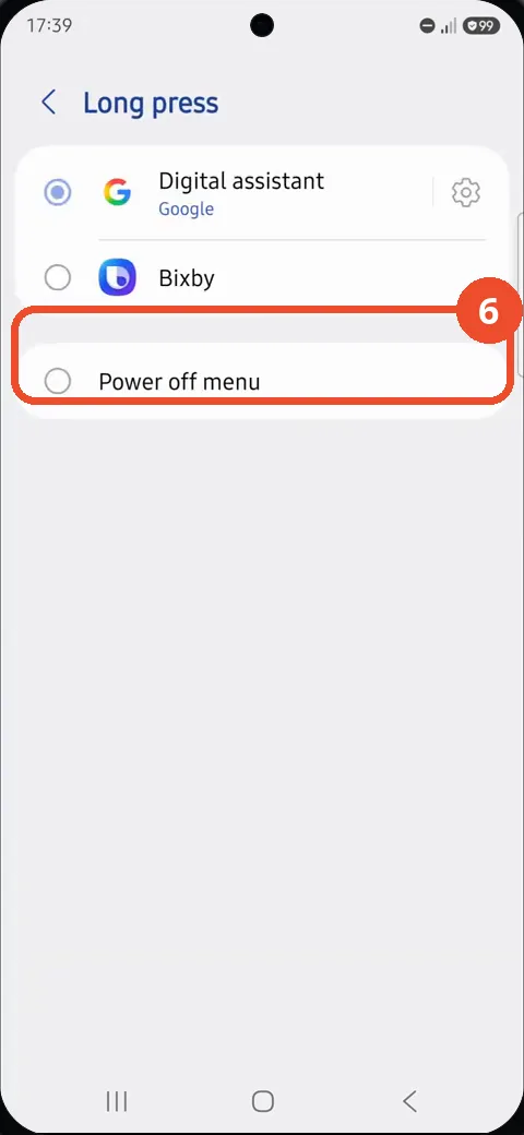 Select Power off menu
